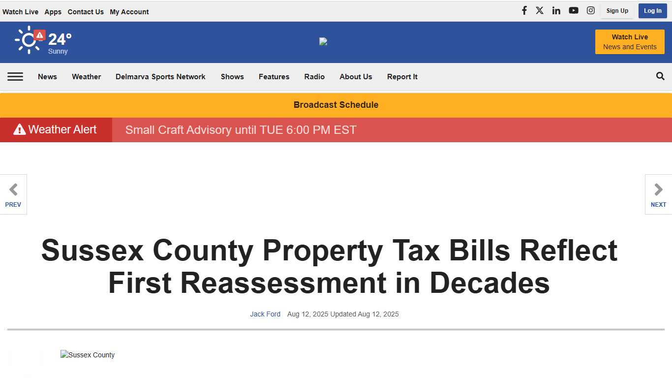 Sussex County Property Tax Bills Reflect First Reassessment in Decades | Latest News | wboc.com